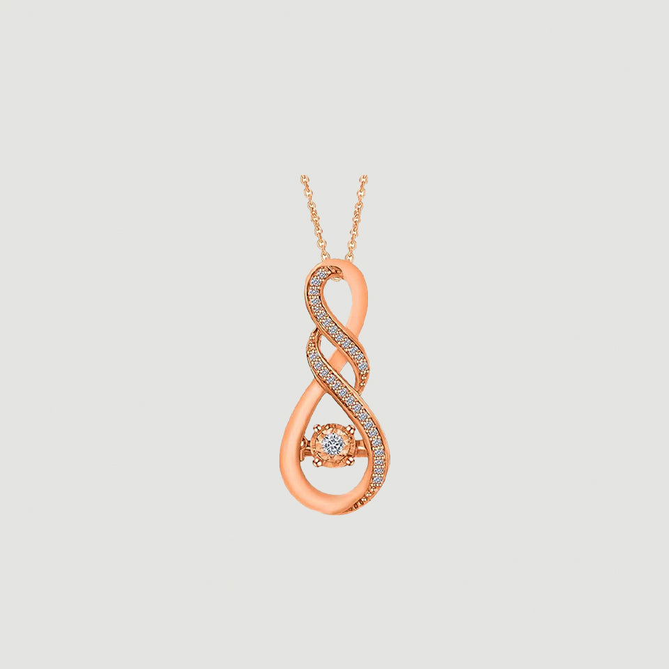 Double Twisted Infinity Pendant Necklace