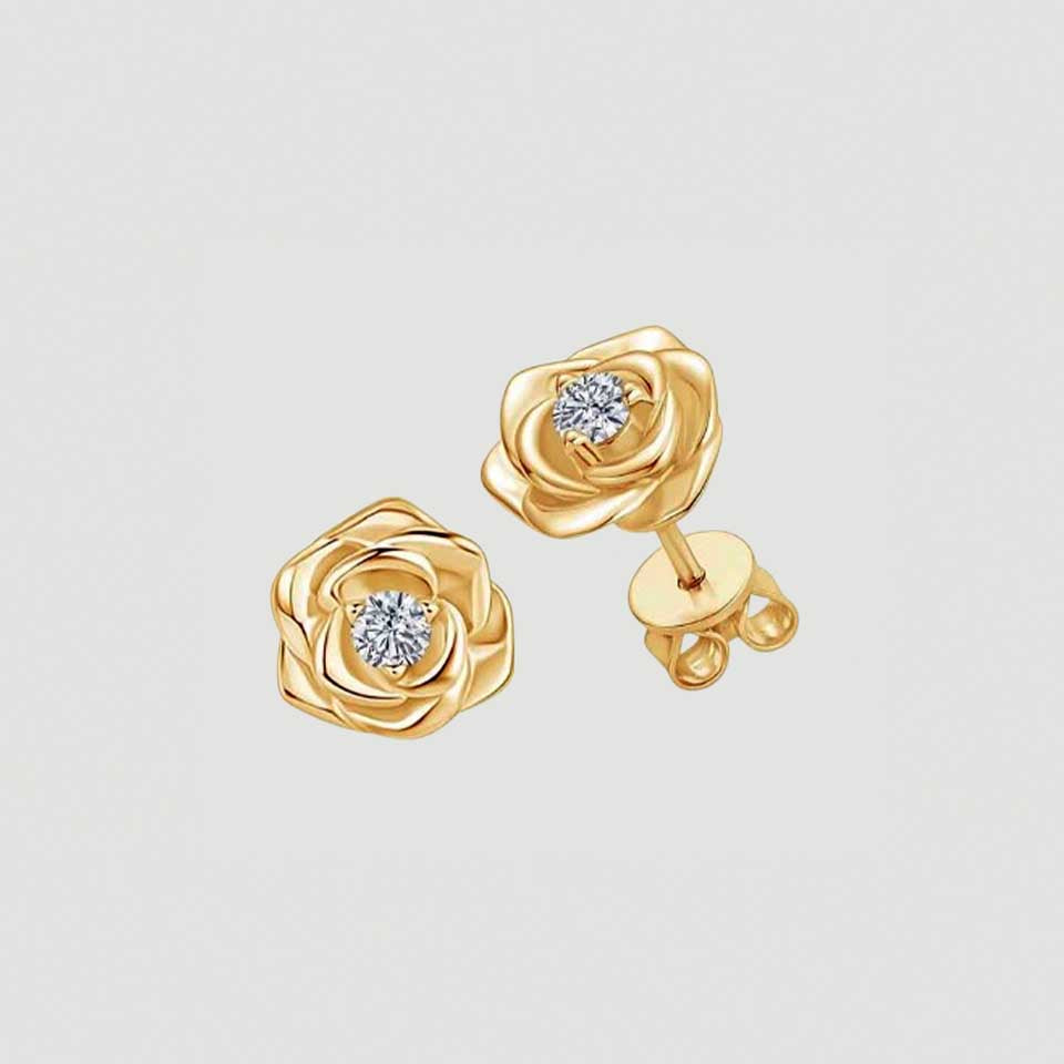 Rose Flower Moissanite Earring