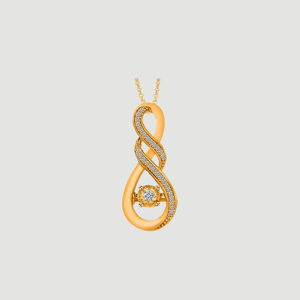 Double Twisted Infinity Pendant Necklace
