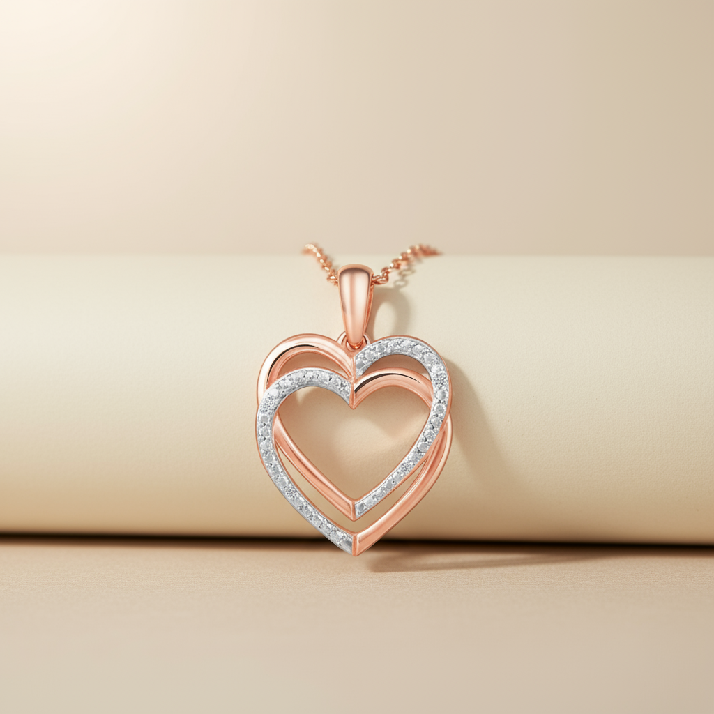 Trendor Love Double Heart Pendant Necklace