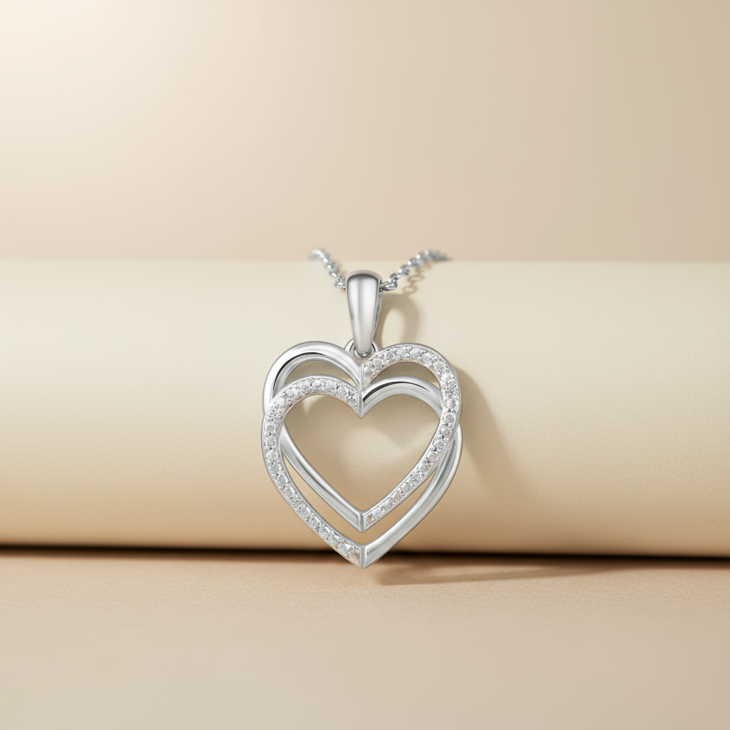 Trendor Love Double Heart Pendant Necklace