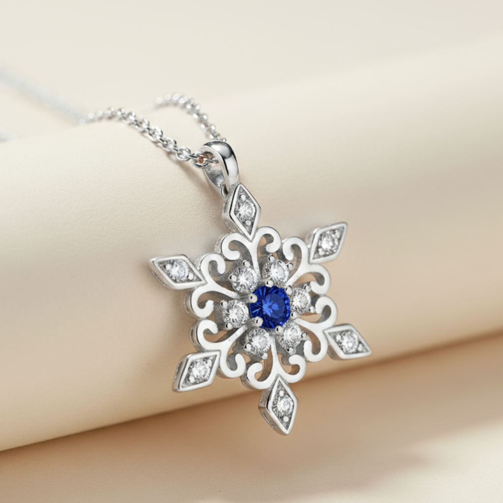 Birthday Snowflake Pendant Necklace