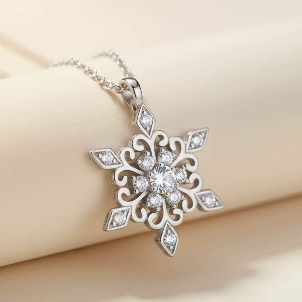 Birthday Snowflake Pendant Necklace