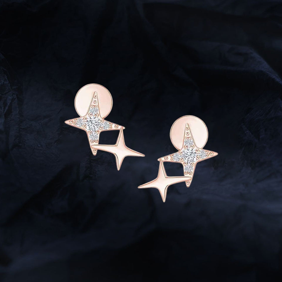 Moissanite Diamond Star Stud