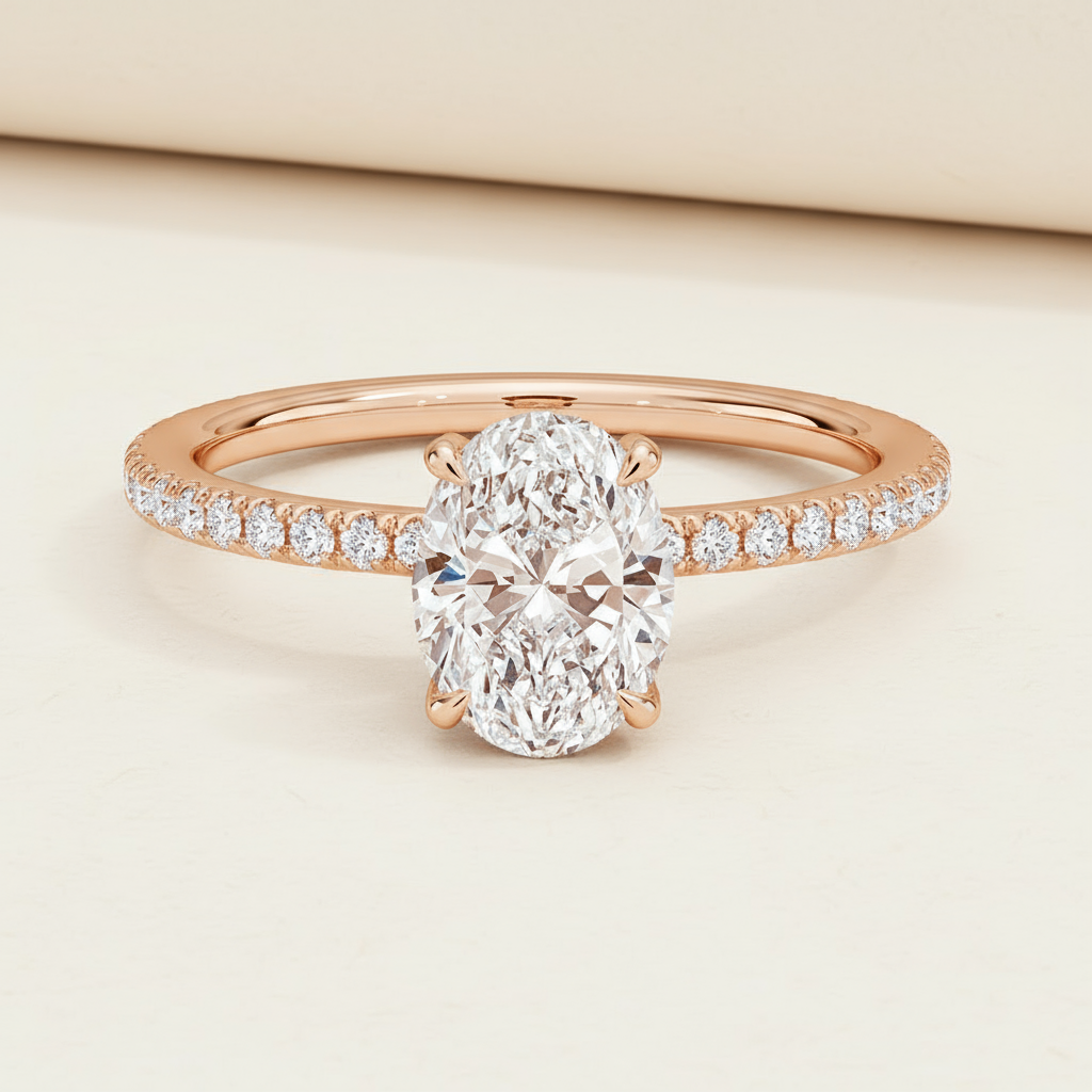 Oval Shape Moissanite Diamond Ring