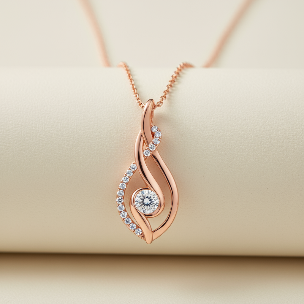 Moissanite Diamond Infinity Pendant Necklace