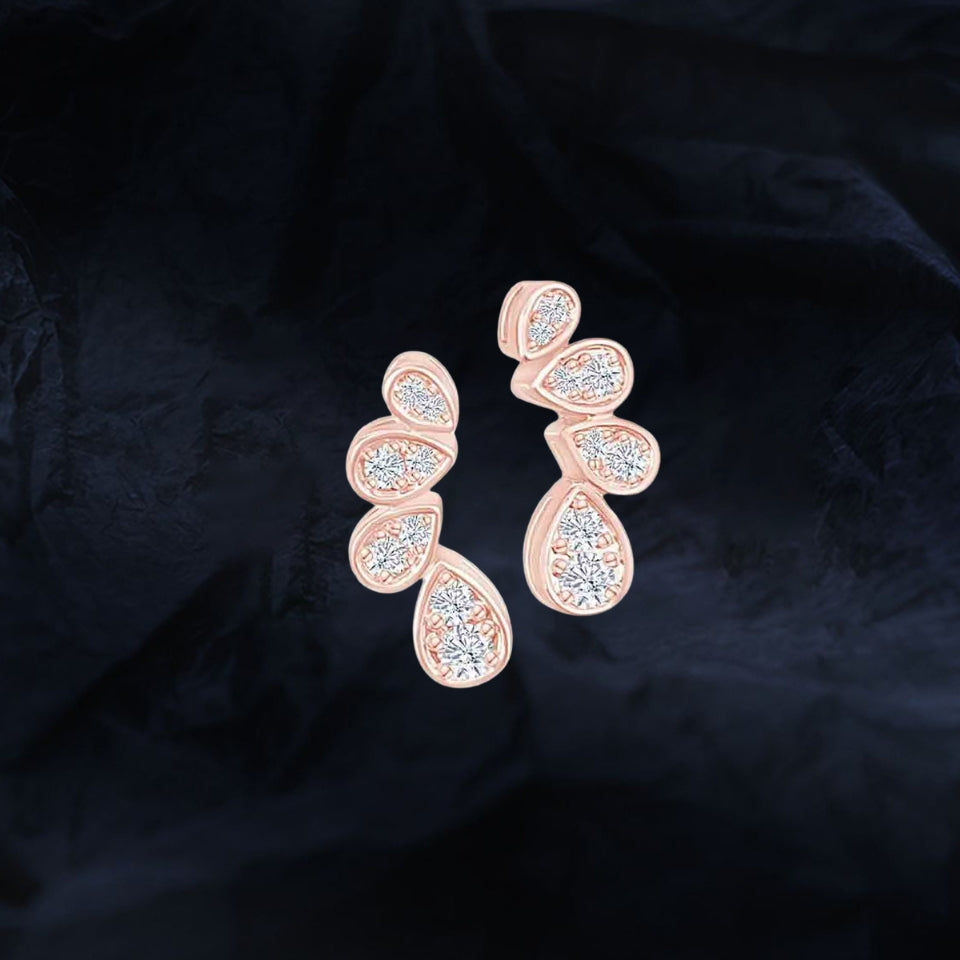 Cubic Zirconia Teardrop Ear Crawler Stud
