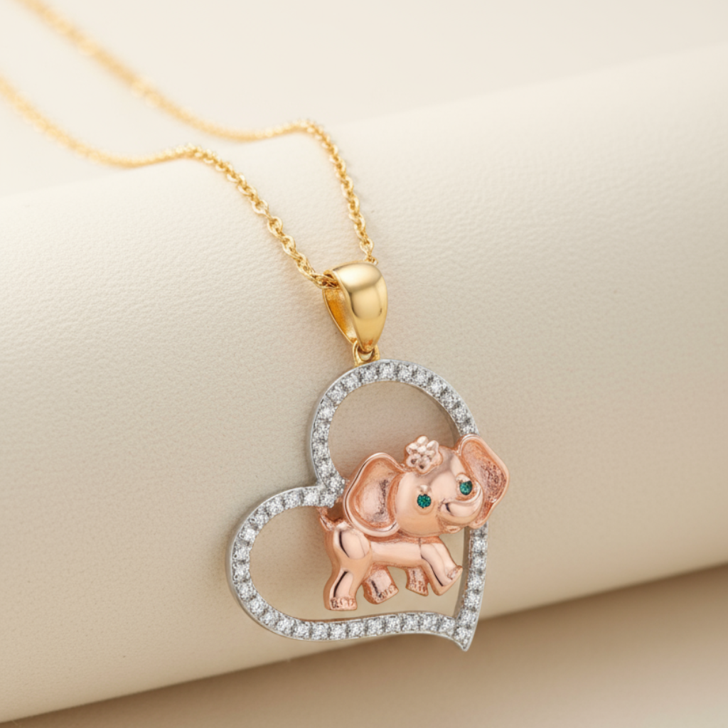Elephant Heart Pendant Necklace