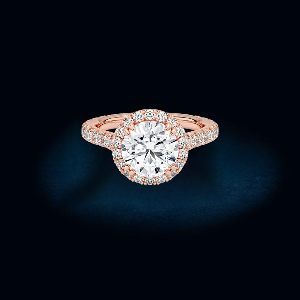 Round Moissanite Halo Ring