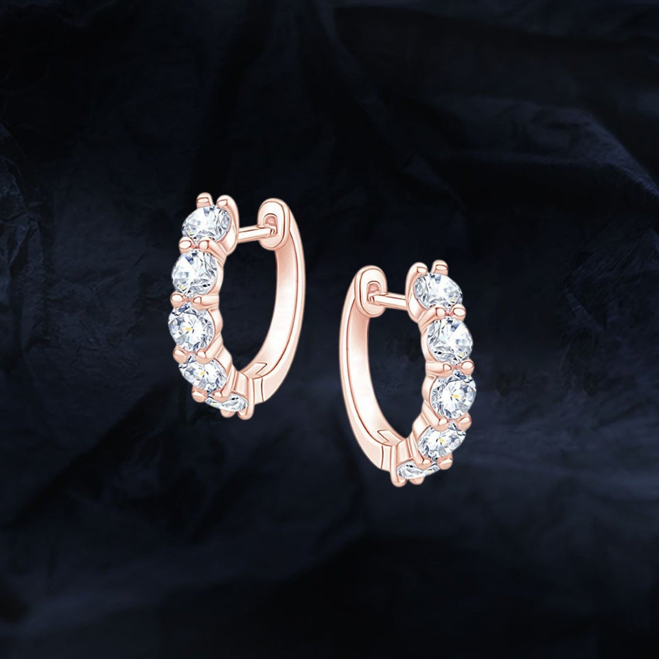 Moissanite Diamond Hoop Earrings