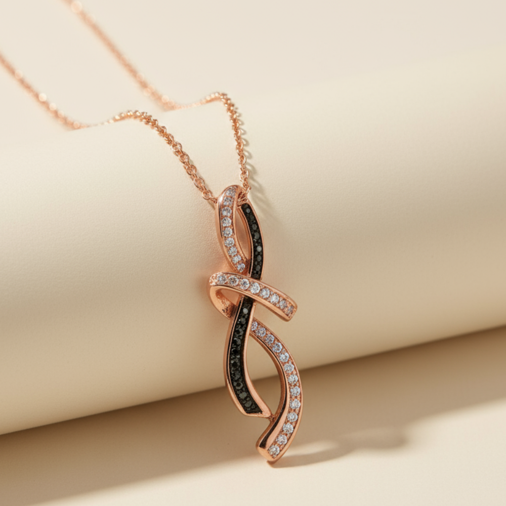 B&W Infinity Pendant Necklace