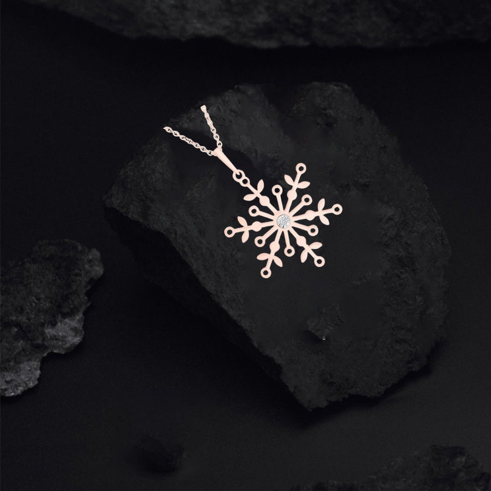 Solitaire Snowflake Pendant Necklace