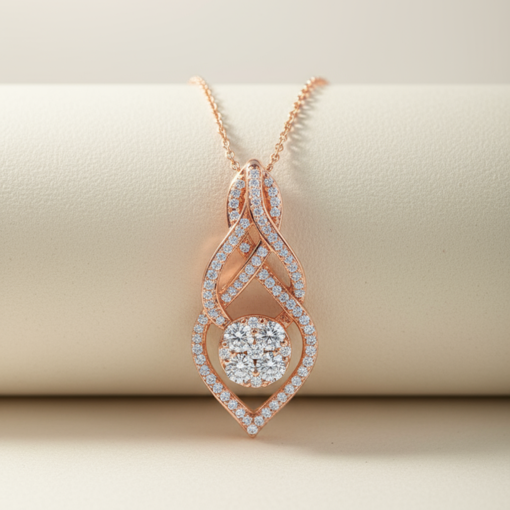 Swirl Infinity Teardrop Pendant Necklace