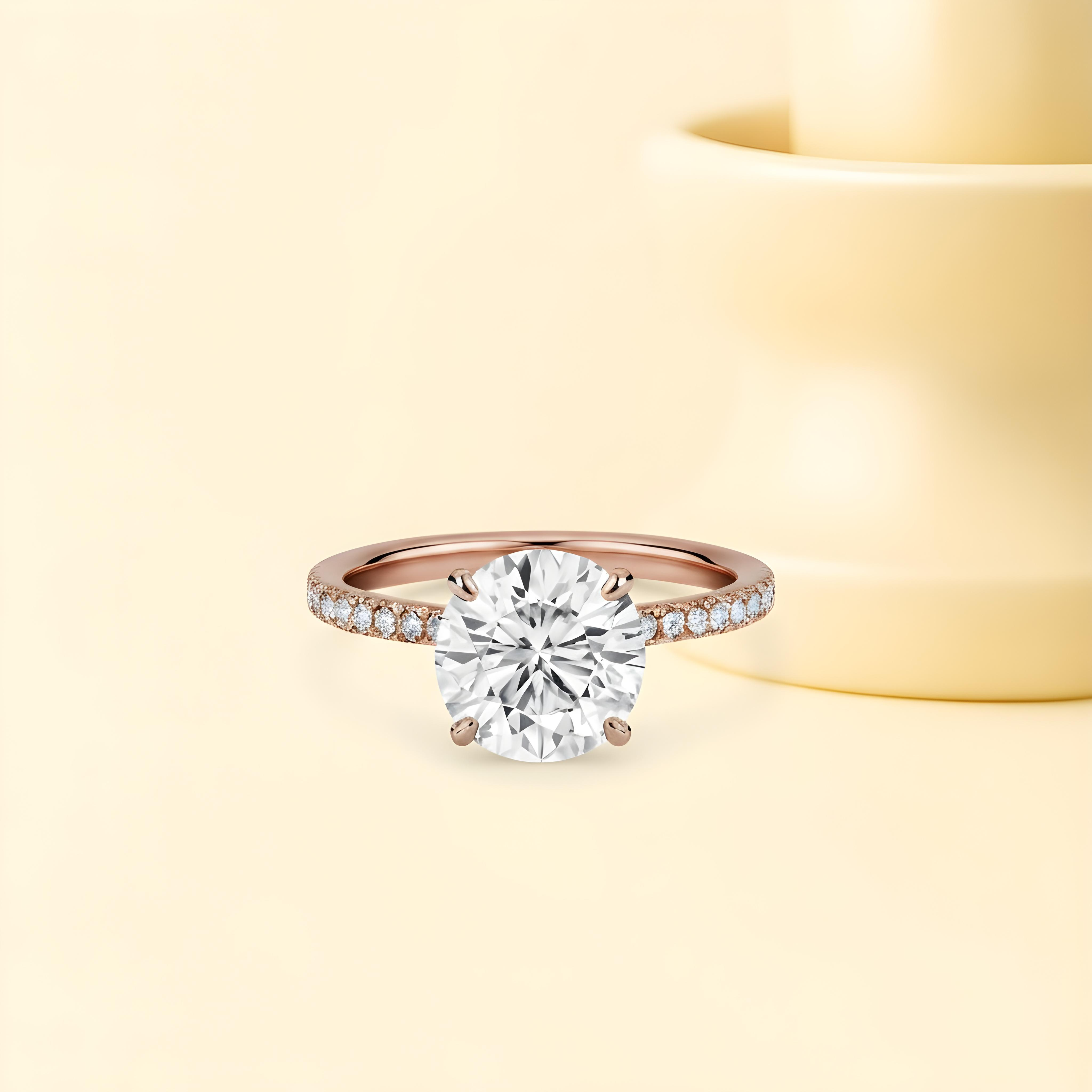 Round Cut Moissanite Diamond Ring