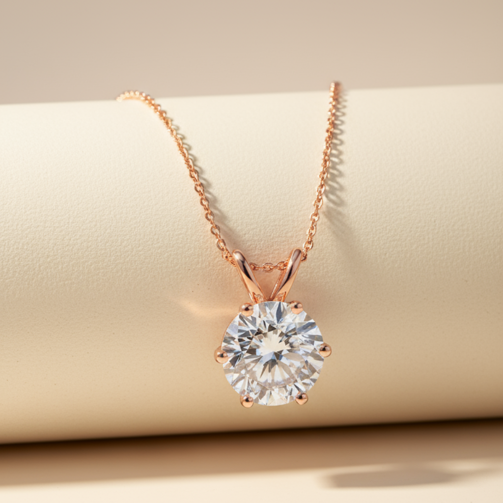 Prong Solitaire Pendant Necklace