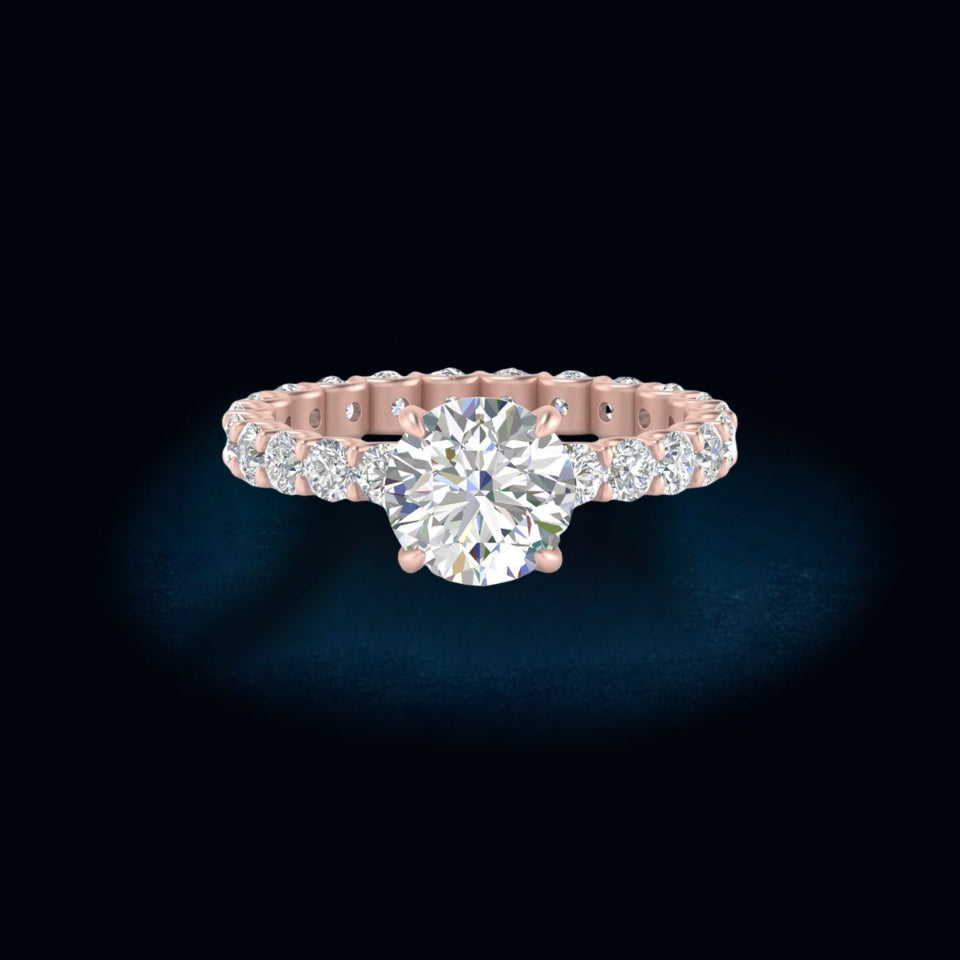Round Shape Pointer Moissanite Ring
