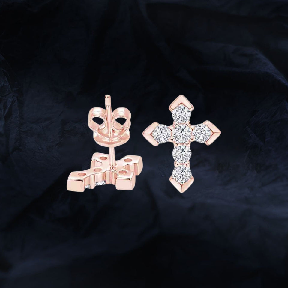 Moissanite Diamond Cross Stud