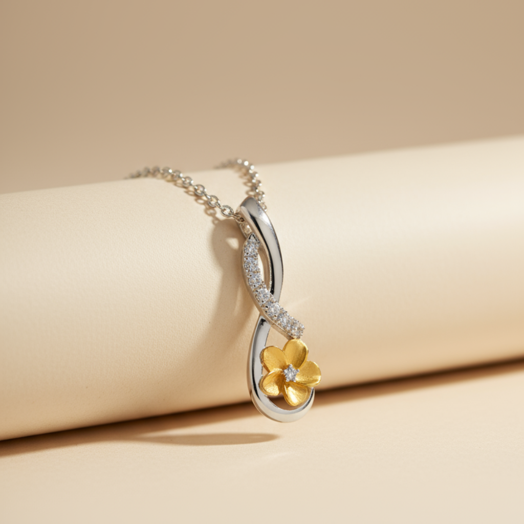 Infinity Flower Pendant Necklace