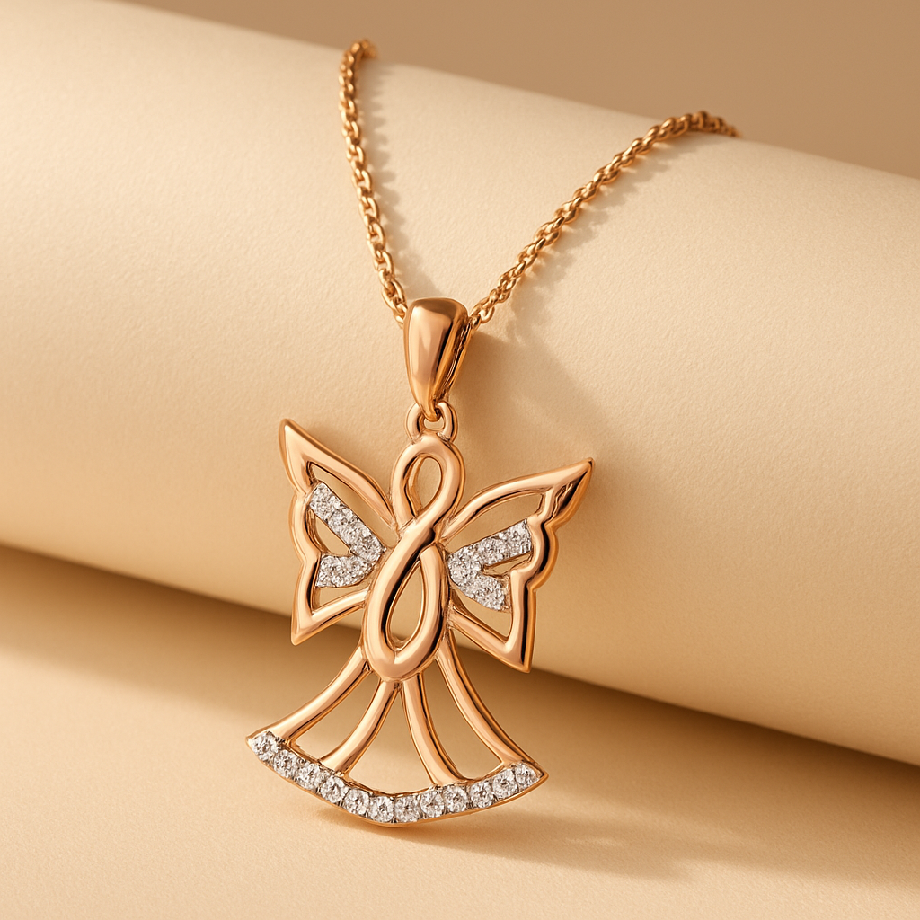 Infinity Angel Outline Pendant Necklace