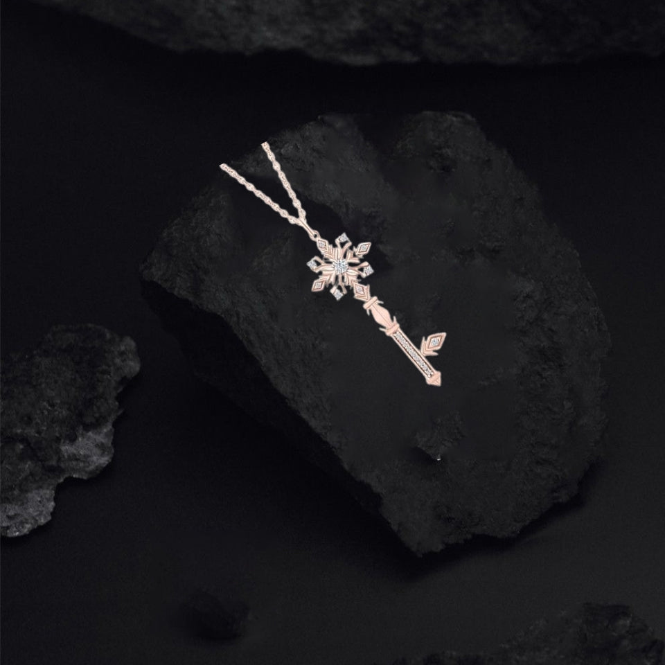 Snowflake Key Pendant Necklace