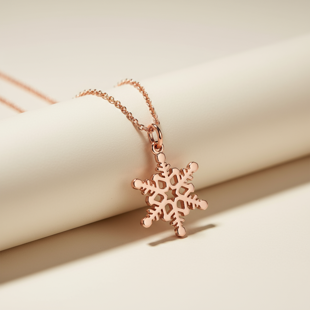Snowflake Profile Pendant Necklaces