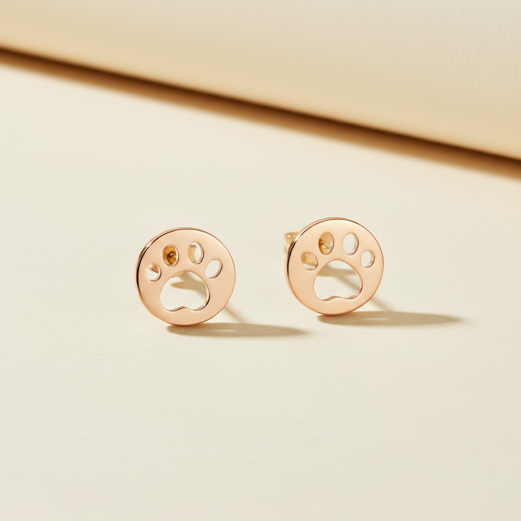 Paw Print Cutout Stud