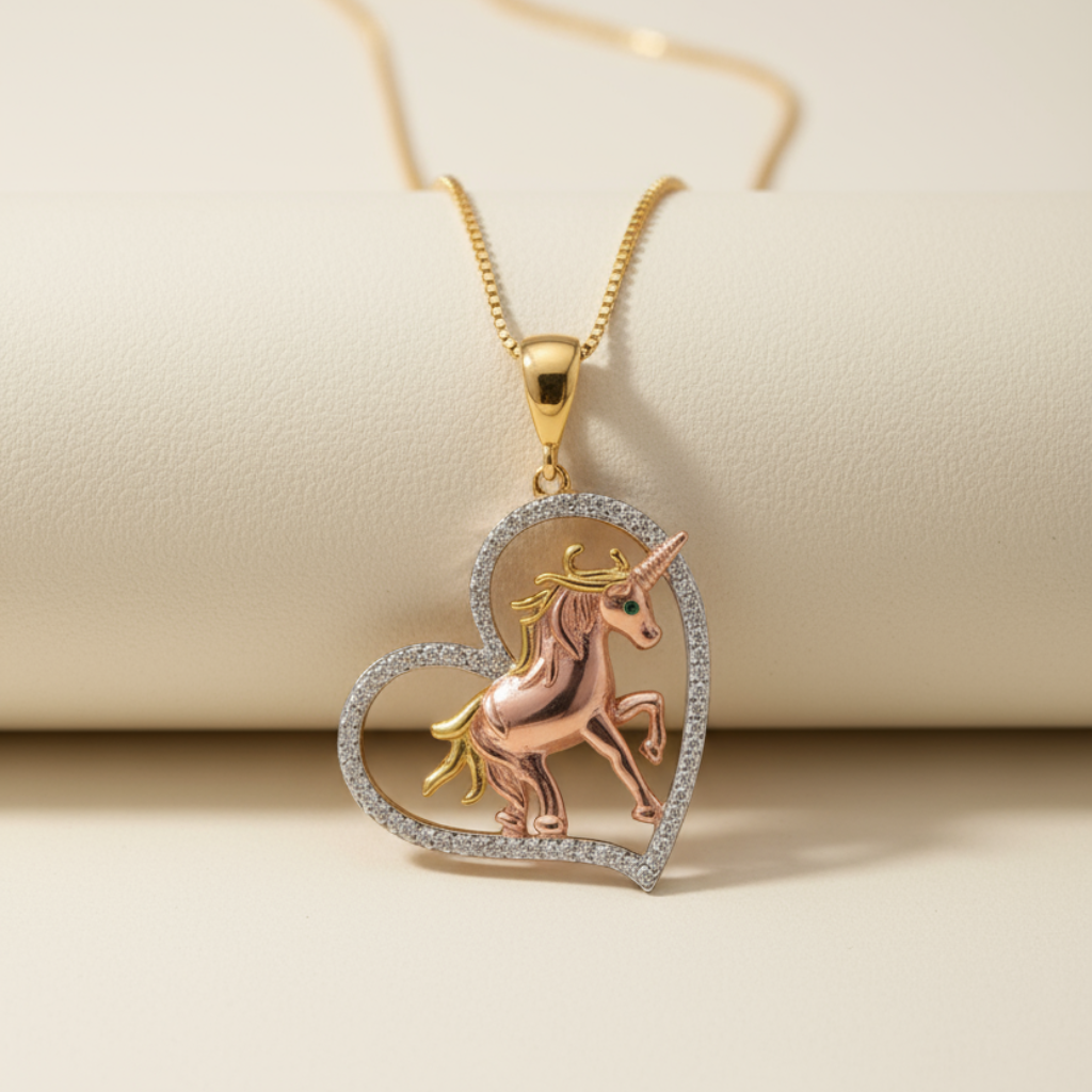 Unicorn Heart Pendant Necklace