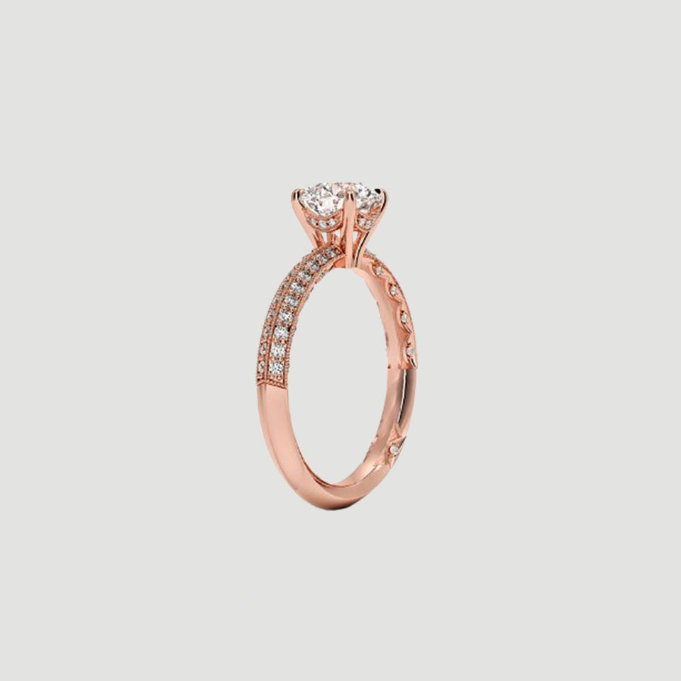 Moissanite Diamond Six Prong Ring