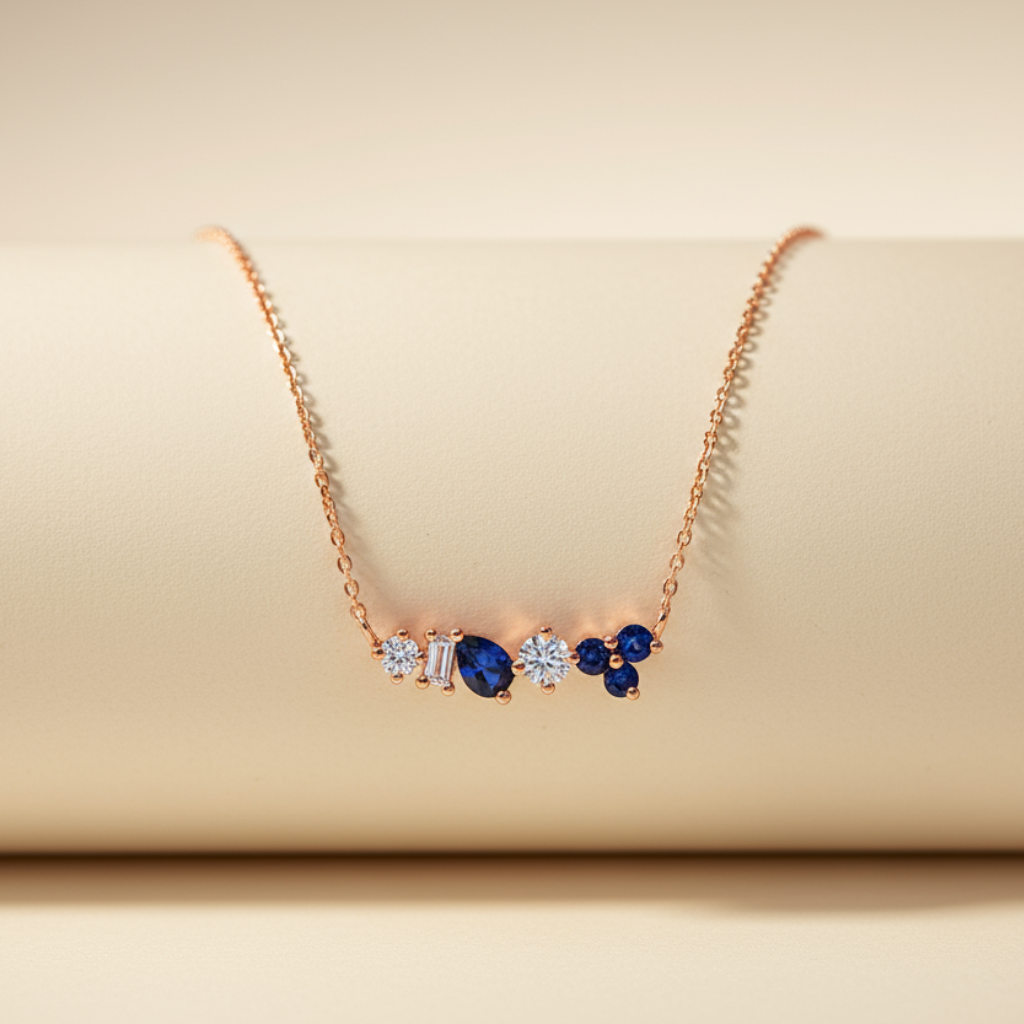 Blue Sapphire Gemstone Pendant Necklace