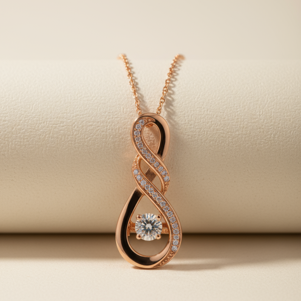 Double Twisted Infinity Pendant Necklace