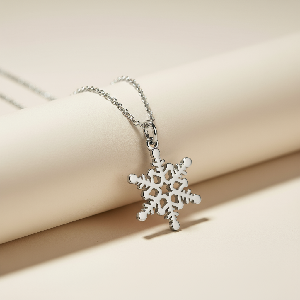 Snowflake Profile Pendant Necklaces