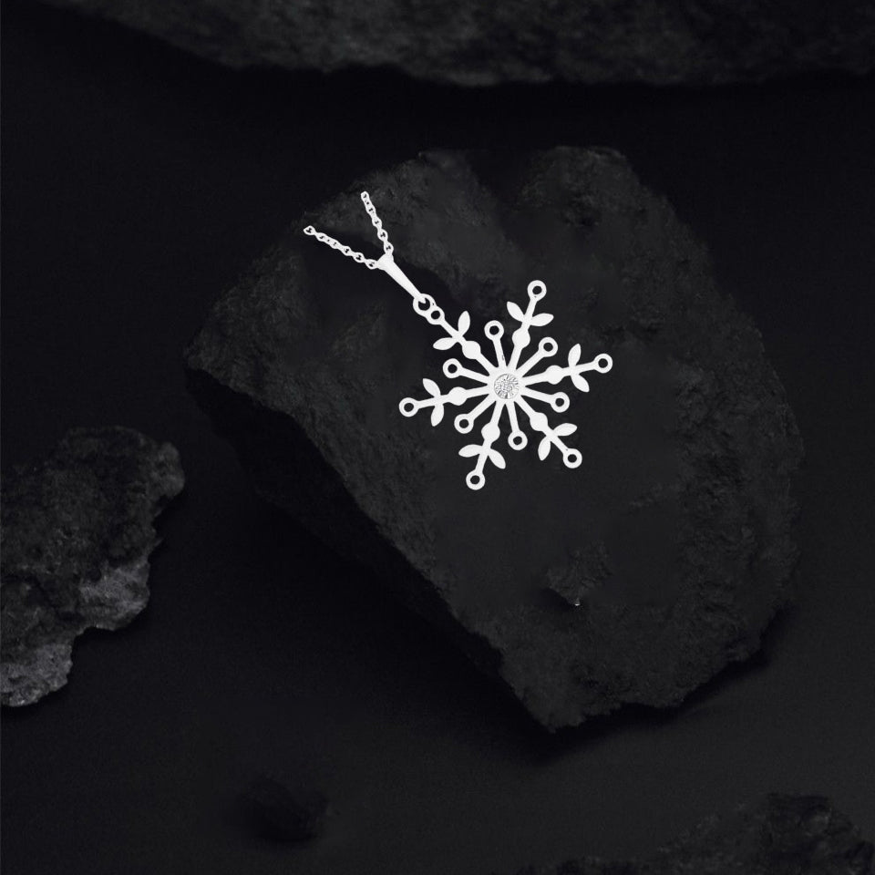 Solitaire Snowflake Pendant Necklace