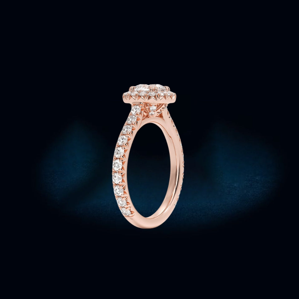 Cushion Cut Moissanite Halo Ring