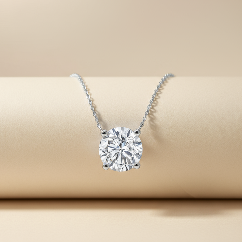 Round Solitaire Pendant Necklace