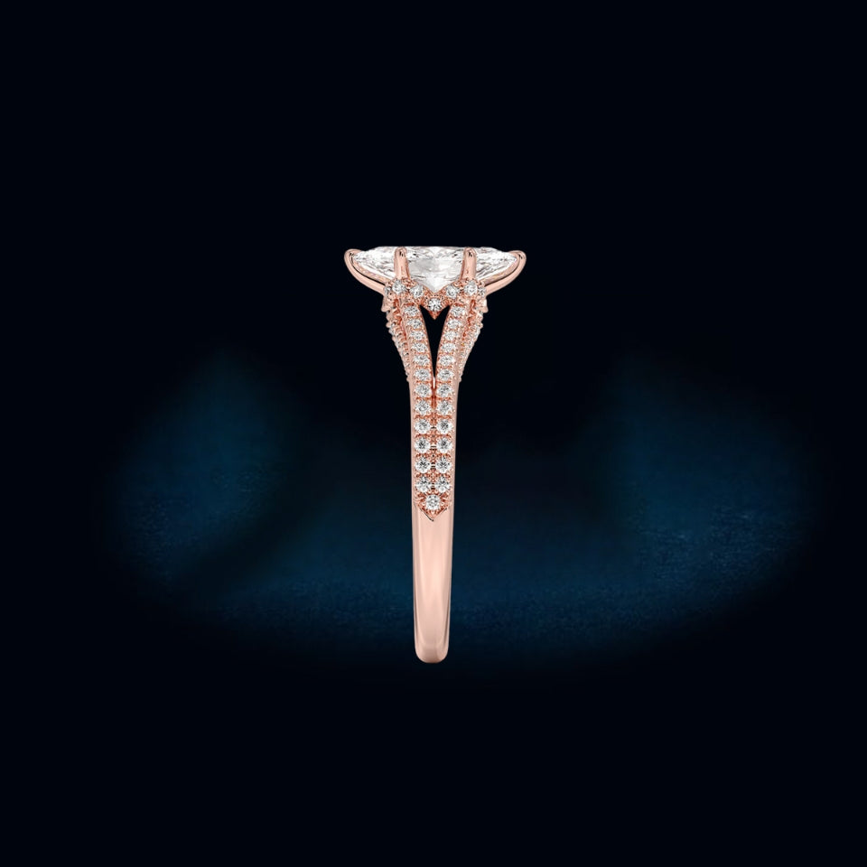 Marquise Moissanite Band Ring