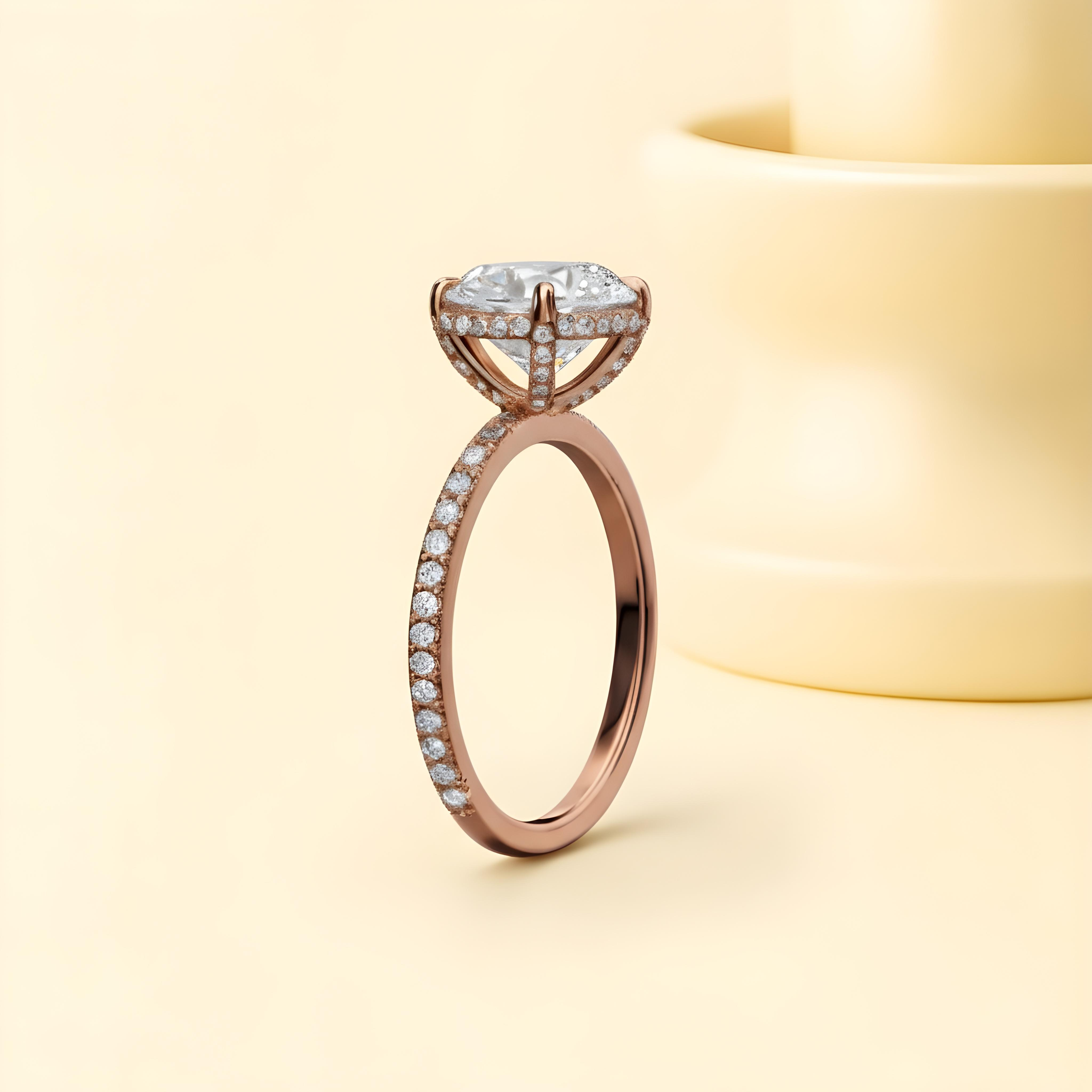 Round Cut Moissanite Diamond Ring