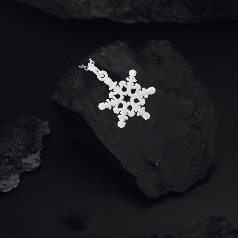 Snowflake Profile Pendant Necklaces