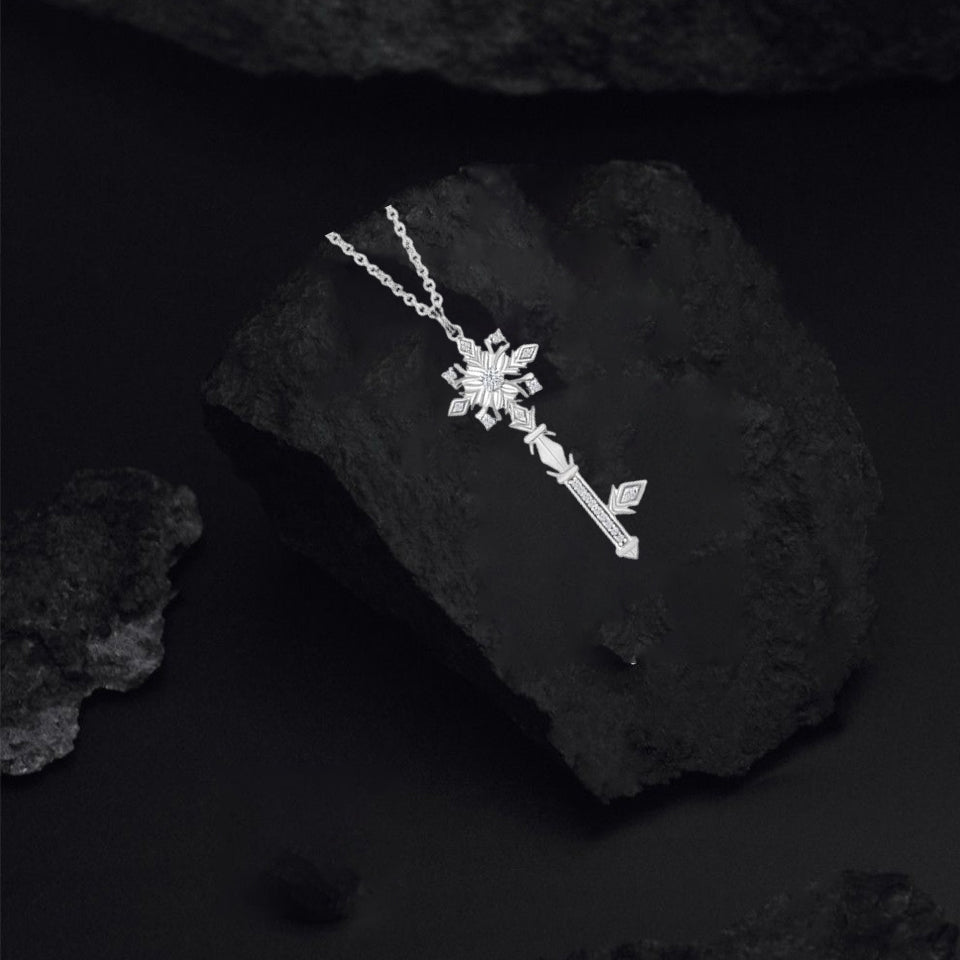 Snowflake Key Pendant Necklace