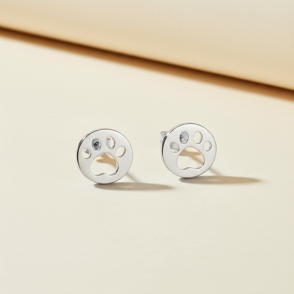 Paw Print Cutout Stud