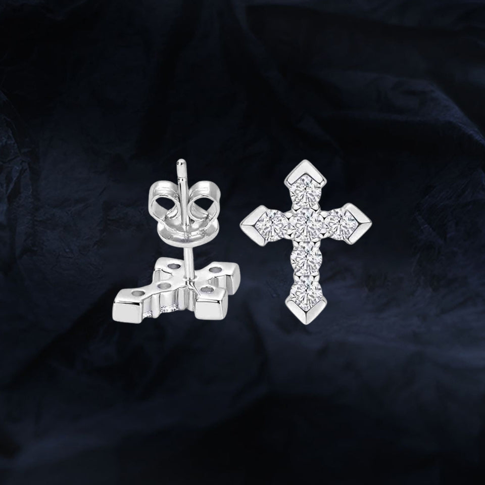 Moissanite Diamond Cross Stud