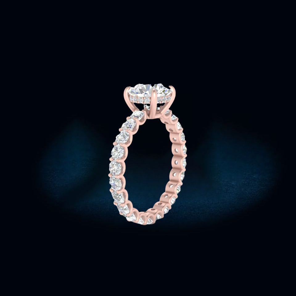 Round Shape Pointer Moissanite Ring