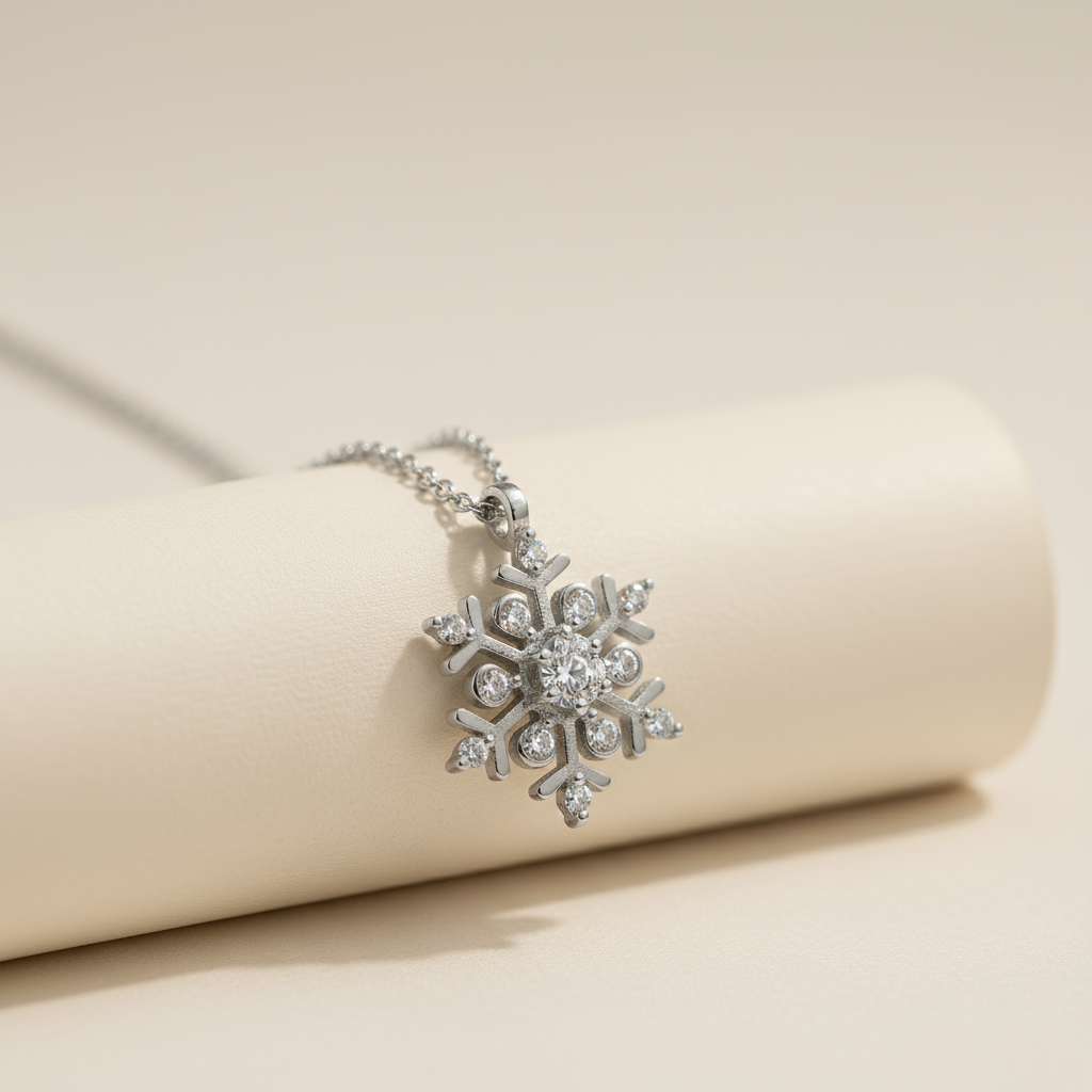 Accent Snowflake Pendant Necklace