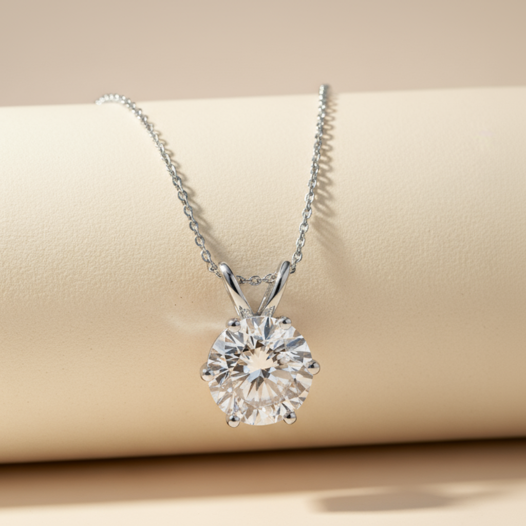 Prong Solitaire Pendant Necklace