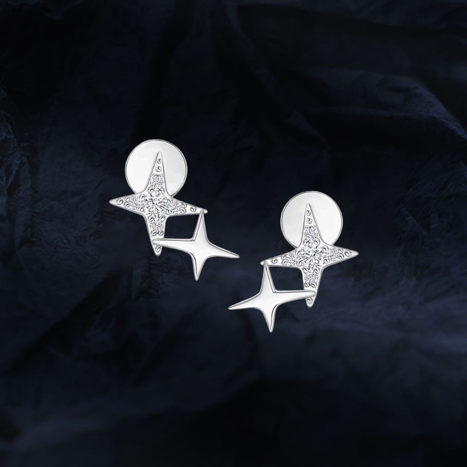 Moissanite Diamond Star Stud