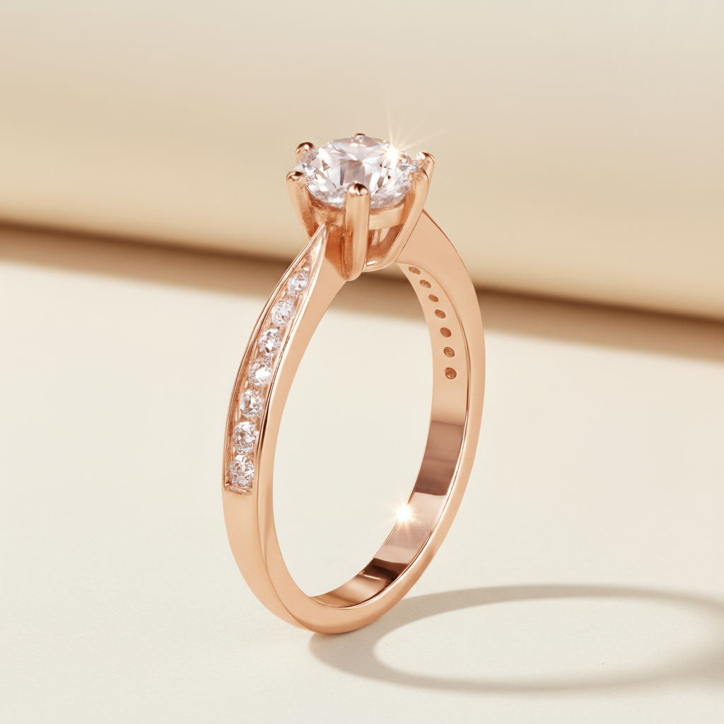 Vintage Moissanite Diamond Engagement Ring