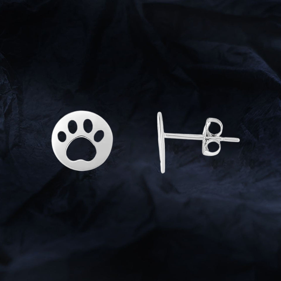 Paw Print Cutout Stud