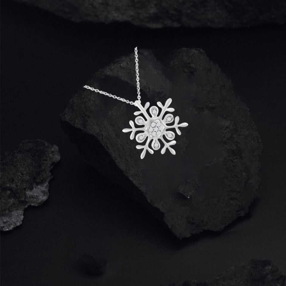 Accent Snowflake Pendant Necklace
