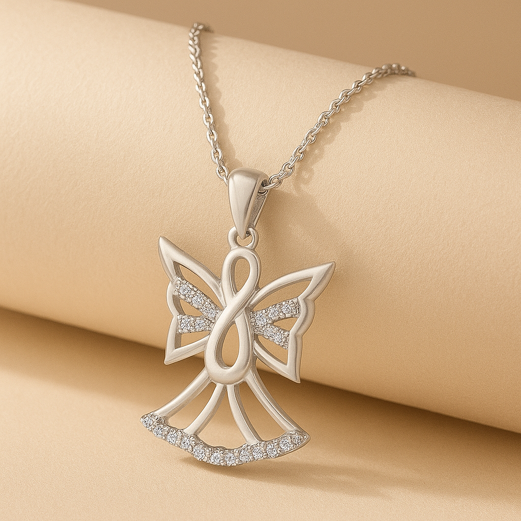 Infinity Angel Outline Pendant Necklace
