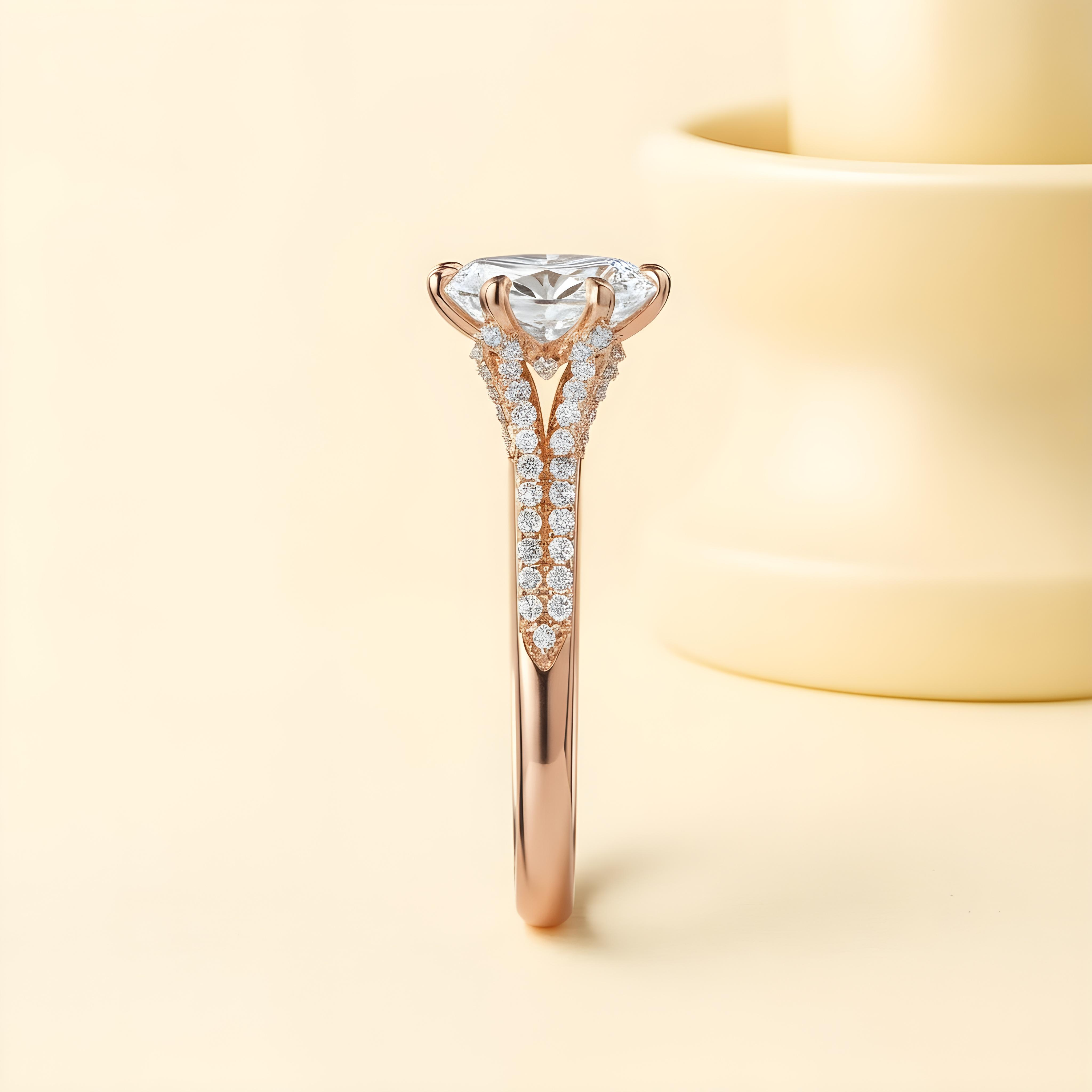 Marquise Moissanite Band Ring