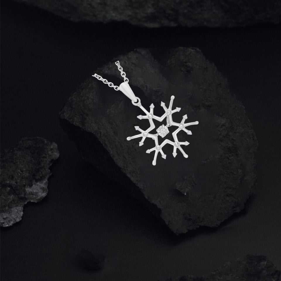 Cluster Snowflake Pendant Necklace